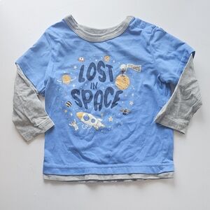 George Blue and Gray Lost in Space Kids Long Sleeve Tee Size 18-24 Months